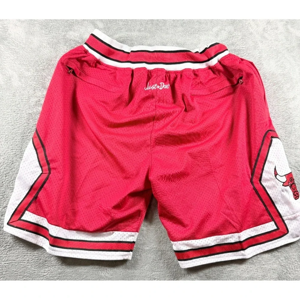 Chicago Bulls Shorts Mens S Just Don 1997-98 NBA Red Mesh Made USA